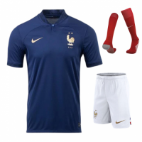 France Soccer Jersey Home Whole Kit(Jersey+Shorts+Socks) Replica World Cup 2022