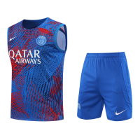 PSG Sleeveless Training Kit (Top+Shorts) Blue 2022/23