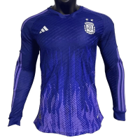 Argentina Long Sleeve Jersey Away Player Version World Cup 2022