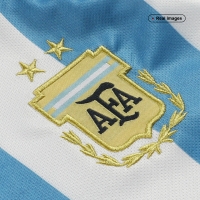 Argentina Kids Three Stars Home Jersey Whole Kit World Cup 2022