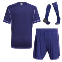 Argentina 3 Stars Jersey Away Whole Kit(Jersey+Shorts+Socks) Replica World Cup 2022