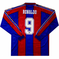 Barcelona Ronaldo #9 Retro Long Sleeve Home Jersey 1996/97