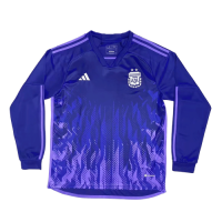 Argentina Long Sleeve Jersey Away Replica World Cup 2022