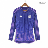 Argentina Long Sleeve Jersey Away Player Version World Cup 2022