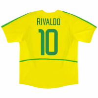 Brazil RIVALDO #10 Retro Jersey Home World Cup 2002