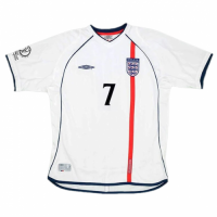 England Beckham #7 Retro Jersey Home Replica World Cup 2002