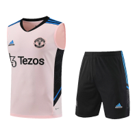 Manchester United Sleeveless Training Kit (Top+Shorts) Pink 2022/23