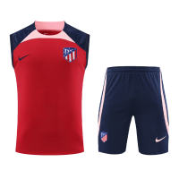 Atletico Madrid Sleeveless Training Kit (Top+Shorts) Red 2023/24