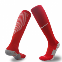 Men Pro Cotton Non-Skid Team Soccer Socks Red