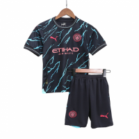 Kids Manchester City Third Away Kit Jersey+Shorts 2023/24