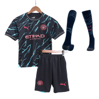 Kids Manchester City Third Whole Kit(Jersey+Shorts+Socks) 2023/24