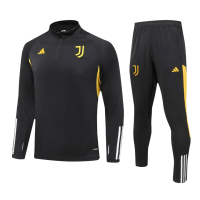 Kids Juventus Zipper Sweatshirt Kit(Top+Pants) Black 2023/24