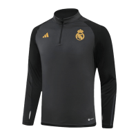 Real Madrid Zipper Sweatshirt Kit(Top+Pants) Black 2023/24