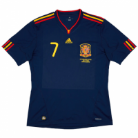 DAVID VILLA #7 Spain Retro Jersey Away World Cup Final 2010