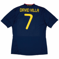 DAVID VILLA #7 Spain Retro Jersey Away World Cup Final 2010