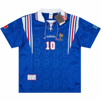 Zidane #10 France Retro Jersey Home Euro Cup 1996