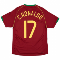 C.RONALDO #17 Portugal Retro Home Jersey World Cup 2006