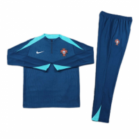 Portugal Zipper Sweatshirt Kit(Top+Pants) Blue 2024/25