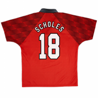 Scholes #18 Manchester United Retro Jersey Home 1996/98