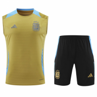 Argentina Sleeveless Training Kit (Top+Shorts) Golden 2024