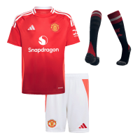 Kids Manchester United Home Full Kit(Jersey+Shorts+Socks) 2024/25