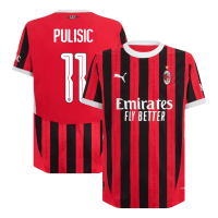 PULISIC #11 AC Milan Home Match Jersey 2024/25 - UCL Font