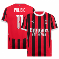 PULISIC #11 AC Milan Home Jersey 2024/25 - UCL Font