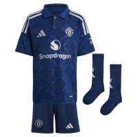 Kids Manchester United Away Full Kit(Jersey+Shorts+Socks) 2024/25