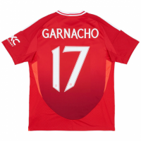 GARNACHO #17 Manchester United Home Jersey 2024/25 - Man United Font