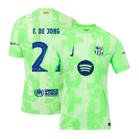 F.DE JONG #21 Barcelona Third Spotify Logo Without Text Match Jersey 2024/25 - UCL Font