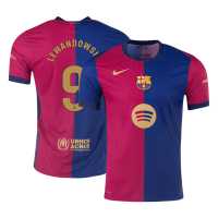 LEWANDOWSKI #9 Barcelona Home Spotify Logo Without Text Match Jersey 2024/25