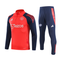 Manchester United 1/2 Zipper Sweat Kit(Top+Pants) Red 2024/25