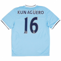 KUN AGÜERO #16 Retro Manchester City Home Jersey 2013/14