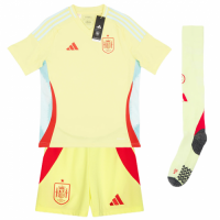 Kids Spain Away Full Jersey Kit Euro 2024