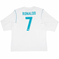 RONALDO #7 Retro Real Madrid Home Long Sleeve Jersey 2017/18