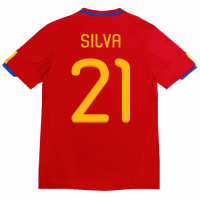 SILVA #21 Retro Spain Home Jersey 2010