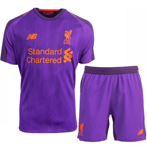 1819 Liverpool Away Purple Soccer Jersey Kit(Shirt+Short) Cheap