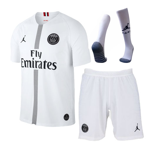 18-19 PSG JORDAN 3rd Away White Soccer Whole Jersey Kit(Shirt+Short ...