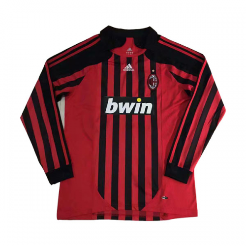 sponsoreret Lokomotiv sej AC Milan Retro Jersey Home Long Sleeve 2007/08 | MineJerseys