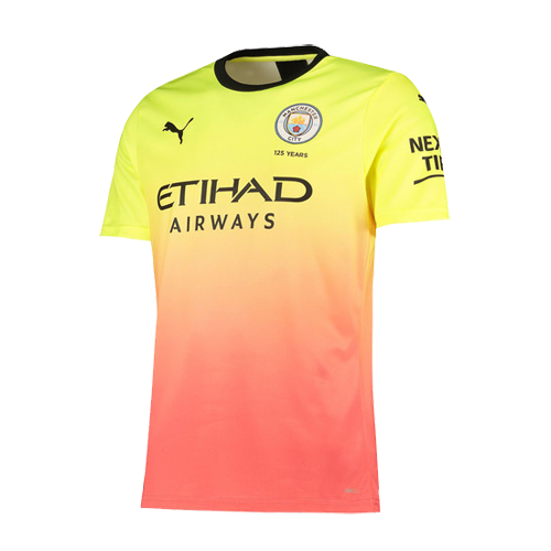 19/20 Manchester City Third Away Yellow&Orange Jerseys Kit(Shirt+Short ...