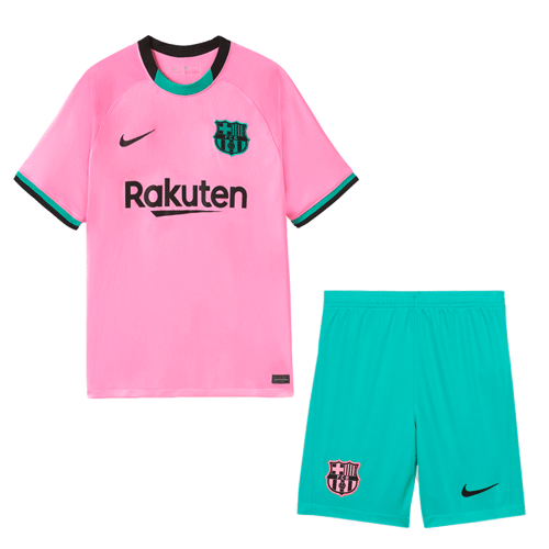 Saga Transparently warm 20/21 Barcelona Third Away Pink Soccer Jerseys Kit(Shirt+Short) |  MineJerseys