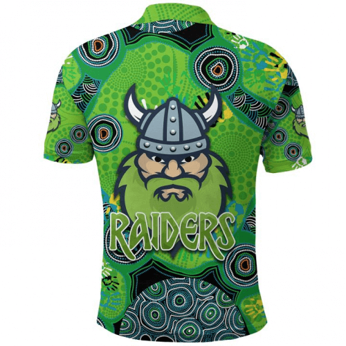 2021 Canberra Raiders Indigenous Green Rugby Polo Shirt