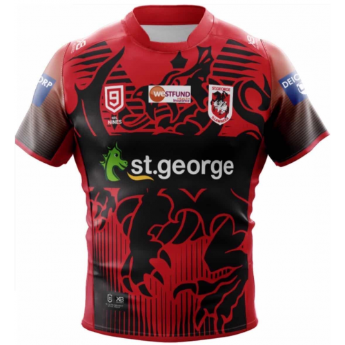 20-21 St George Illawarra Dragons 9s Heroe Rugby Jersey Shirt