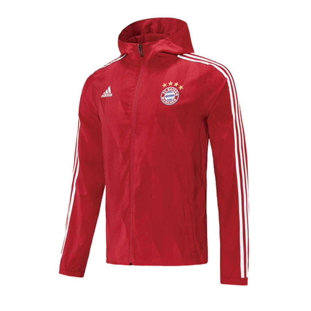 Bayern Munich 21/22 Windbreaker Hoodie Jacket Red