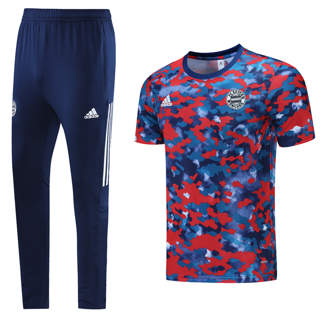 Bayern Munich Training Kit (Jersey+Pants) Red&Blue 2021/22