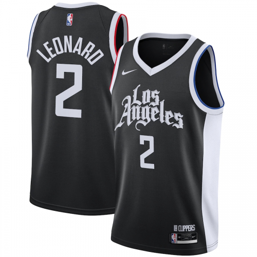 Men's LA Clippers Kawhi Leonard #2 Nike Black 2020/21 Swingman