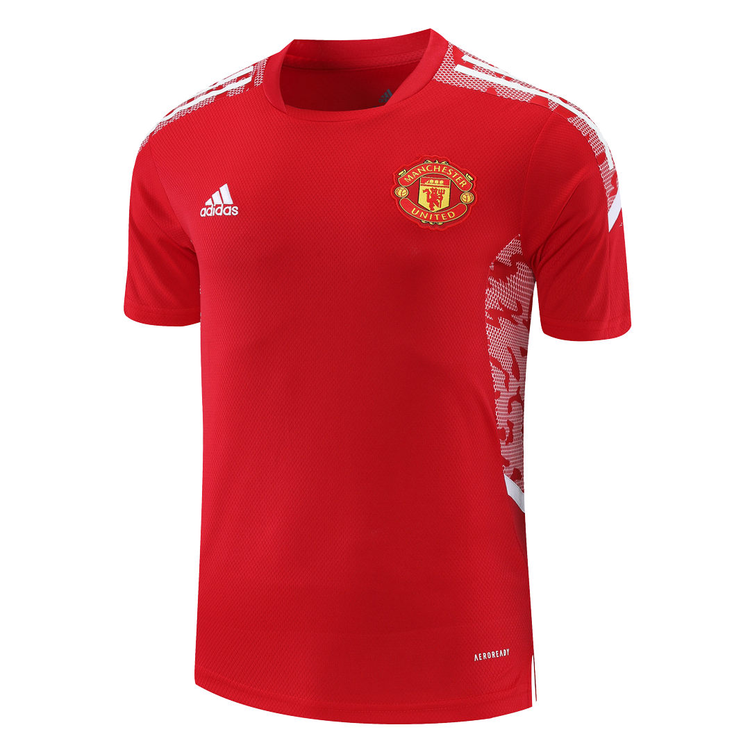 Manchester United Training Soccer Jersey Kit(Jersey+Shorts) Red&Black 2021/22