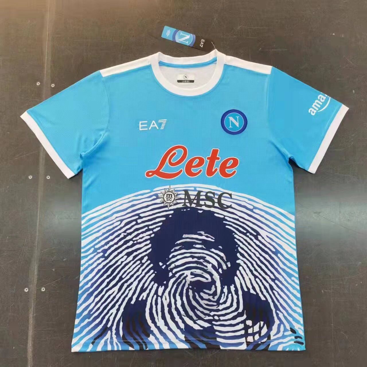 Kids Napoli Soccer Jersey Maradona Ltd Edition Kit(Jersey+Shorts) 2021/22