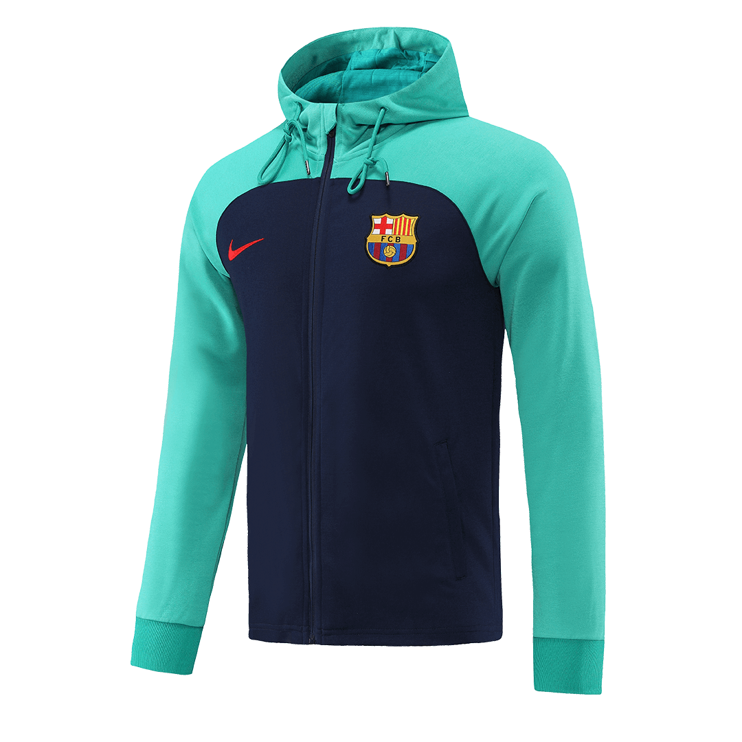 Barcelona Hoodie Sweatshirt Kit(Top+Pants) Cyan&Navy 2022/23