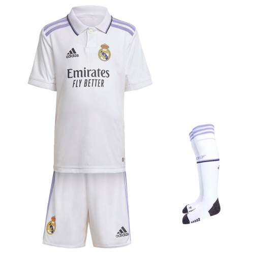 films tafereel leeuwerik Real Madrid Kids Jersey Home Whole Kit(Jersey+Shorts+Socks) Replica 2022/23  | MineJerseys